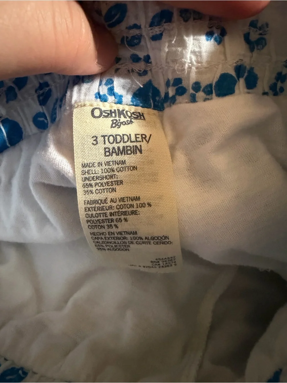 OshKosh B'gosh White and Blue Floral Tiered Skirt- 3T
